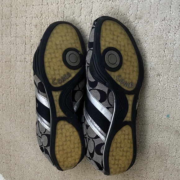 Coach Monogram Black and Silver Sneakers - Picture 6 of 7